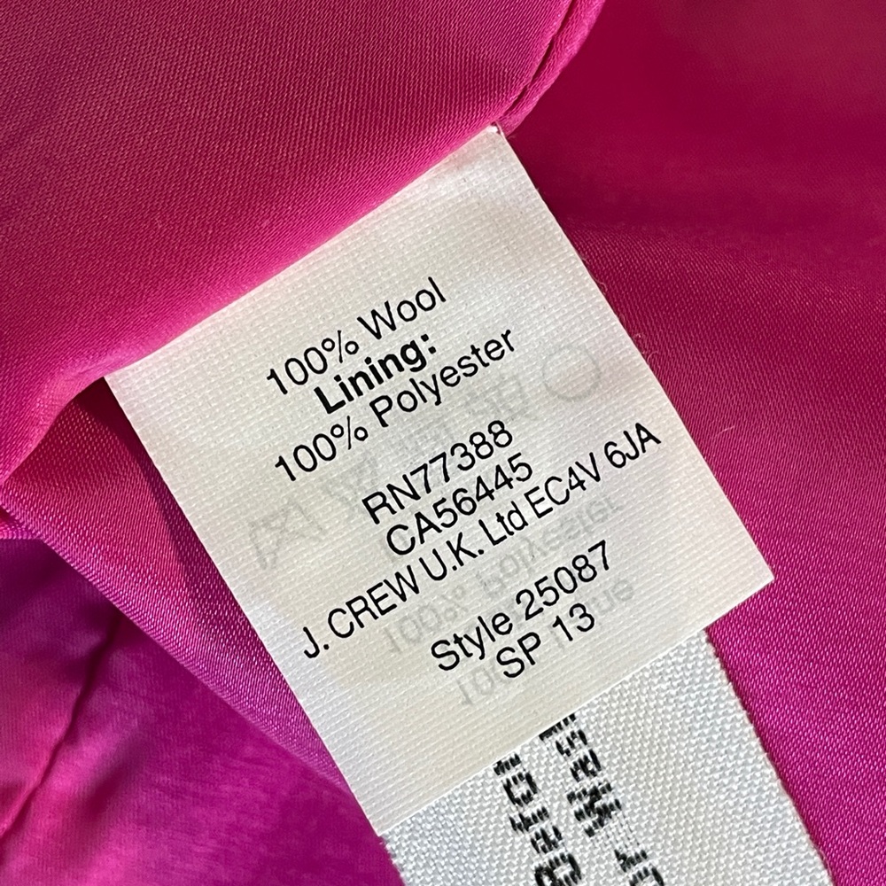 JCrew Magenta Origami Wool Dress - Picture 6 of 7